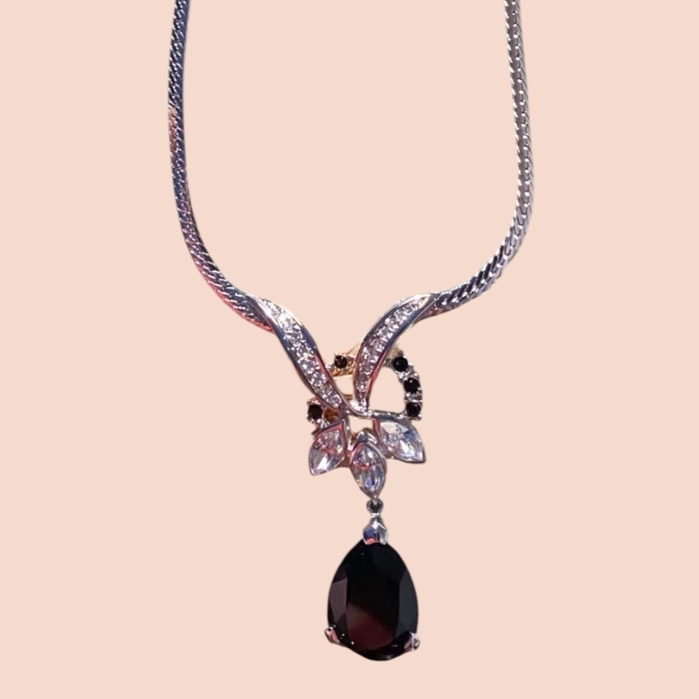Vintage D'Orlan Teardrop Swarovski Crystal Necklace